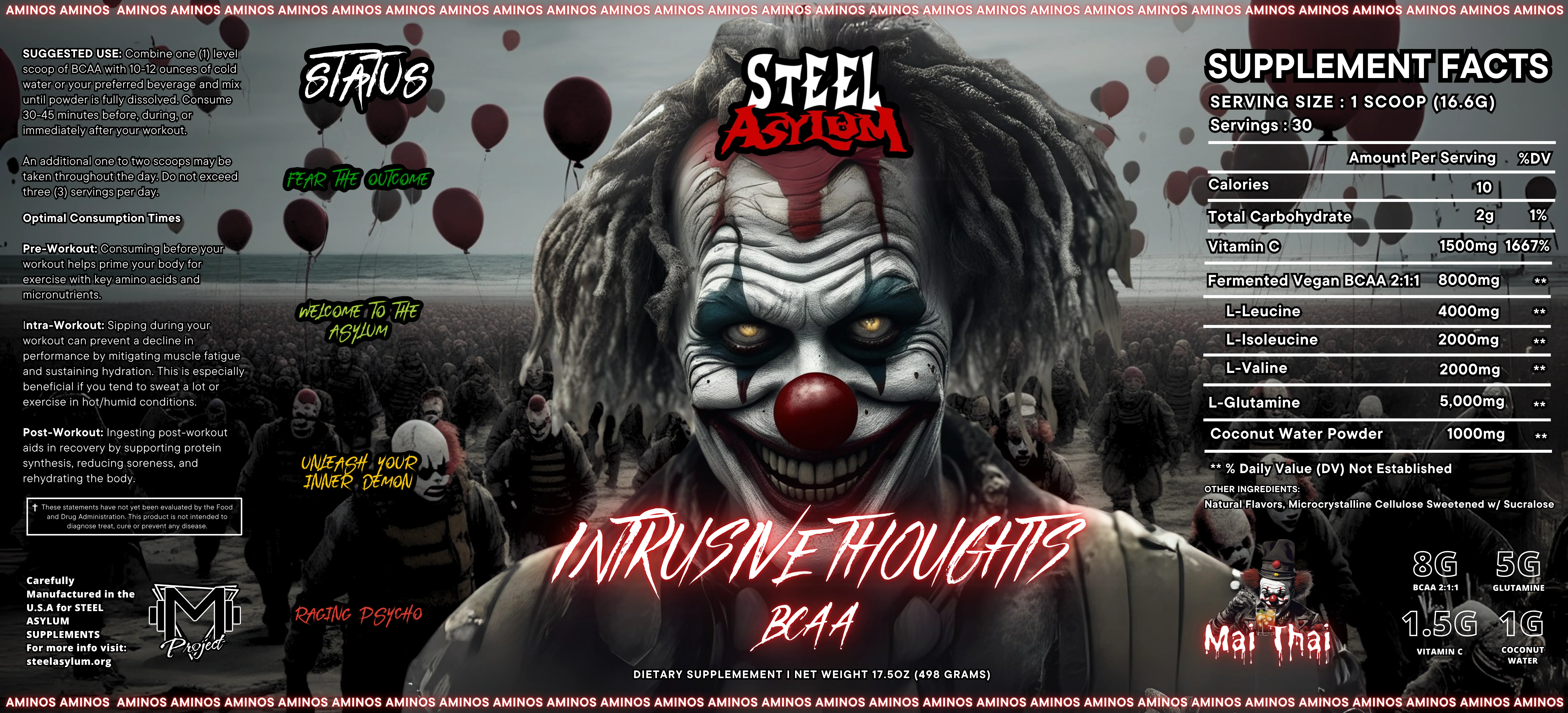 Intrusive Thoughts BCAA 30 Serving by Project M x Steel Asylum - Image 4
